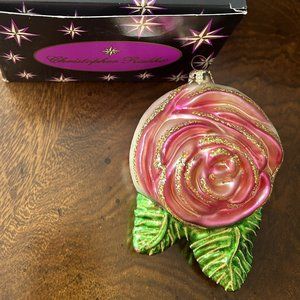 Christopher Radko Rare fusia Rose Ornaments